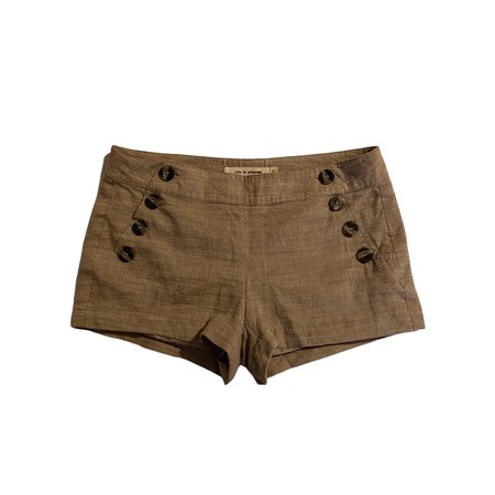 light brown linen dark academia shorts