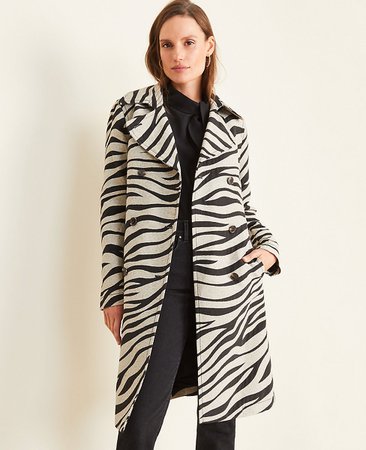 Zebra Print Trench Coat | Ann Taylor