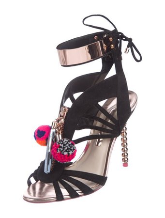 Sophia Webster Suede Pom-Pom Sandals - Shoes - W9S22487 | The RealReal