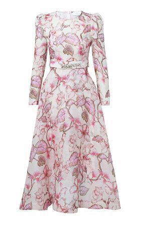 Matchmaker Floral Linen-Silk Midi Dress By Zimmermann | Moda Operandi