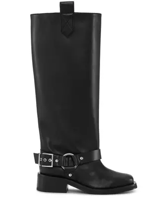 GANNI square-toe mid-calf Boots - Farfetch