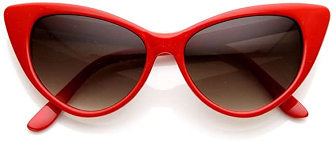 Amazon.com: AStyles - Super Cateyes Vintage Inspired Fashion Mod Chic High Pointed Cat Eye Sunglasses Glasses (Red): Clothing