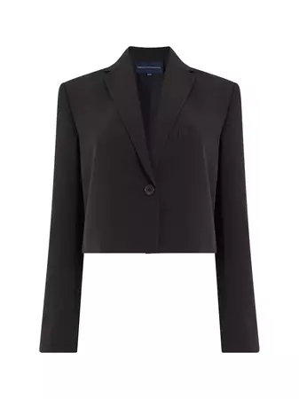 Echo Crepe Cropped Blazer Blackout | French Connection US