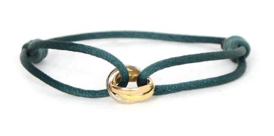 Cartier Trinity Green Silk Bracelet