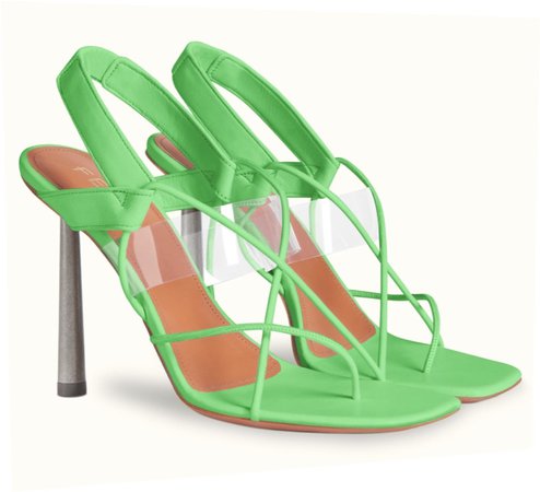 Fenty green cross lace heels