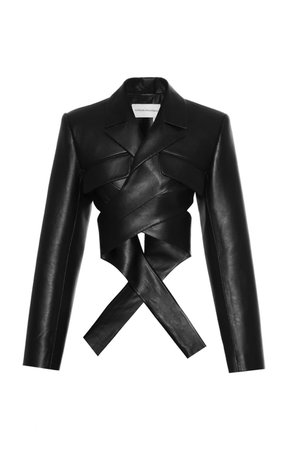 Faux Leather Wrap Blazer by Aleksandre Akhalkatsishvili | Moda Operandi