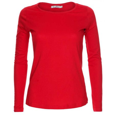 Long Sleeved Bright Red Women Shirt
