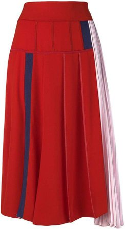 colour-block flared skirt