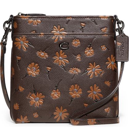 COACH Kitt Floral Pebble Leather Crossbody Bag | Nordstrom