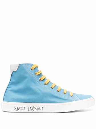 Shop Saint Laurent Malibu mid-top sneakers with Express Delivery - FARFETCH
