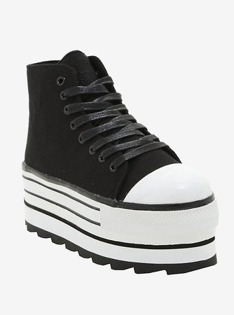 Cute To The Core By YRU Elevation Black Hi-Top Sneakers Hot Topic Exclusive