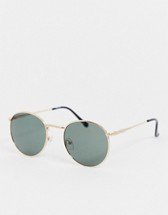 Круглые солнцезащитные очки в металлической оправе цвета розового золота Topshop | ASOS