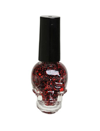 Blackheart Beauty Nail Polish "Black & Red Splatter"