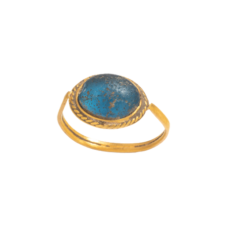 Gold and blue glass ring, Merovingian, 7th century AD
