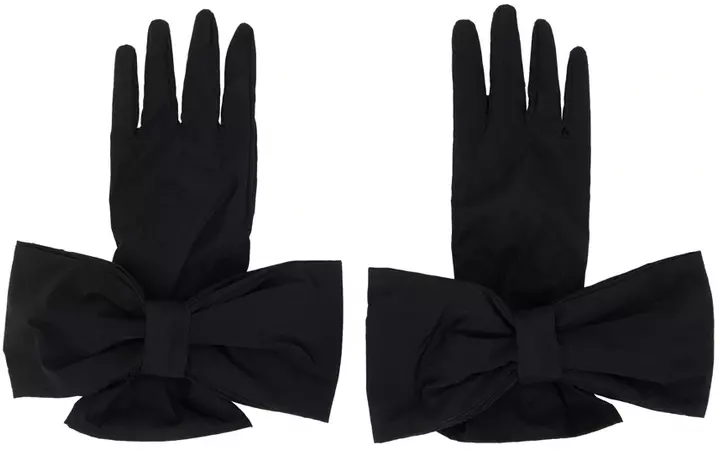 Shushu/Tong: SSENSE Exclusive Black Bow Gloves | SSENSE