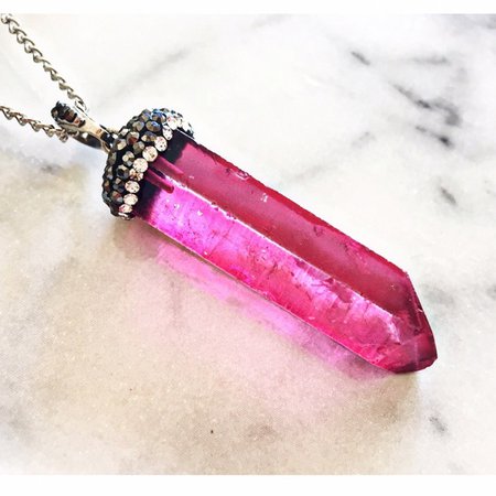 dark pink crystal necklace - Google Search