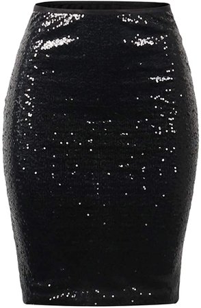 Amazon.com: Speedle Women's Sequin Skirt High Waist Sparkle Pencil Skirt for Vegas Party Cocktail Black S: Clothing