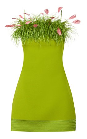 Molly Feather-Trimmed Mini Dress By Safiyaa | Moda Operandi