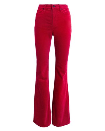 Bella Red Velvet Flare Pants