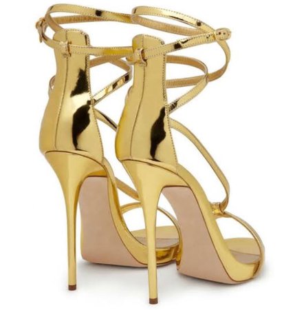 metallic yellow heels