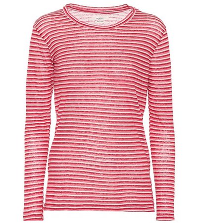 Striped linen and cotton top