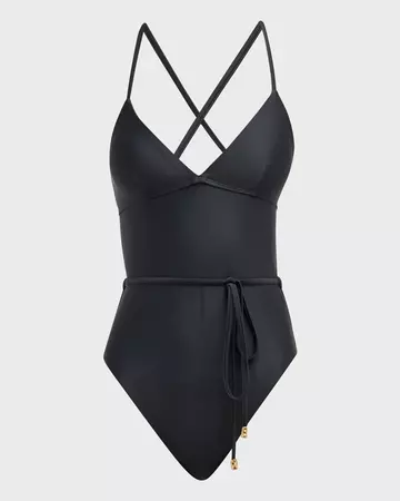 Tanya Taylor Dahlia Strappy One-Piece Swimsuit | Neiman Marcus
