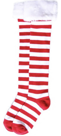 Red and white fur lined socks