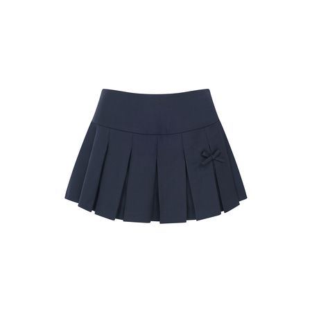 Slit Pleats Skirt (Navy) - Pehrt(페르트)