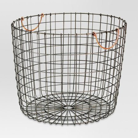 Extra Large Round Wire Decorative Storage Bin With Handles Copper - Threshold™ : Target