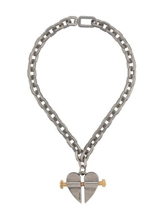 Prada Chain Short Necklace 1JC597PL8 Silver | Farfetch