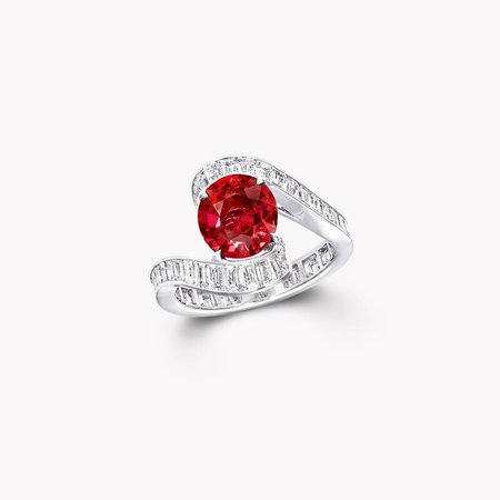 2.08 carat oval Burmese ruby & diamond ring | Graff