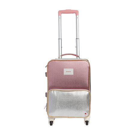 Mini Logan Suitcase, Pink and Silver - Kids Boy Accessories Bags - Maisonette