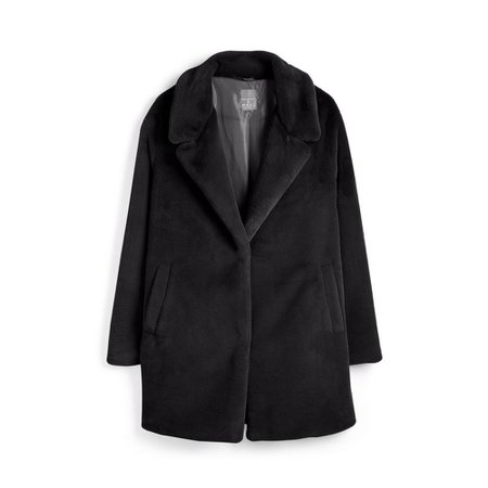 Primark black fur coat