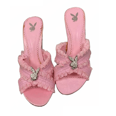 playboy bunny frilly lace pink high heels
