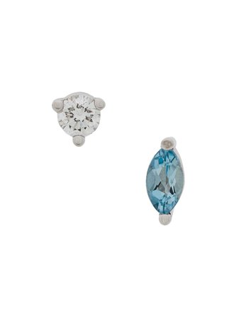 Delfina Delettrez 18Kt White Gold Dots Solitaire Aquamarine And Diamond Earrings NTL5017ANTL5015ASET Metallic | Farfetch