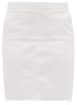 Panelled Denim Mini Skirt - Womens - White