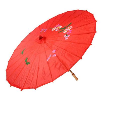 Retro Red Cloth Umbrella Bamboo Chinese Style Parasol Decor | eBay