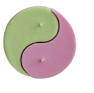 pastel yin yang candle
