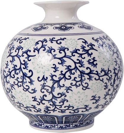 Amazon.com: Hand-Painted Blue and White Porcelain Vase Ceramic Vase Home Decorative Vase : Home & Kitchen