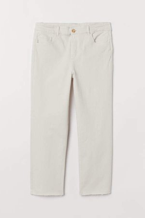 H&M+ Straight High Ankle Jeans - White