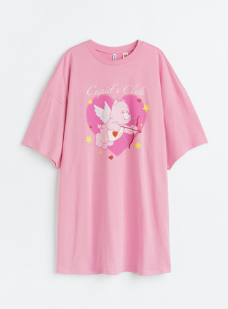 pink cupid care bear pajama shirt