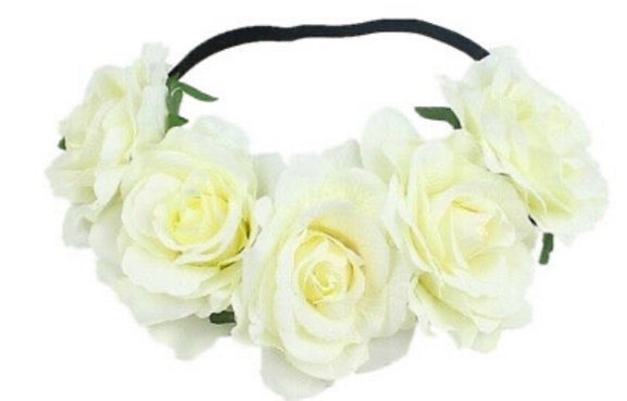 ivory floral headband