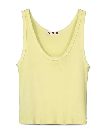 AMO Ribbed Cropped Tank Top | Bloomingdale's