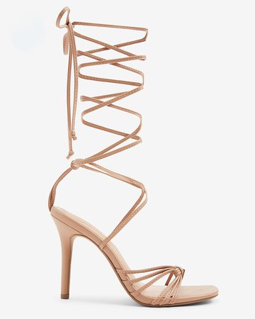 Strappy Tie-up Heeled Sandals | Express