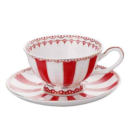Amazon.com | ACOOME Tea Cup and Saucer Set-6.8oz Bone China Teacup Fine Dining and Table Decor: Cup & Saucer Sets