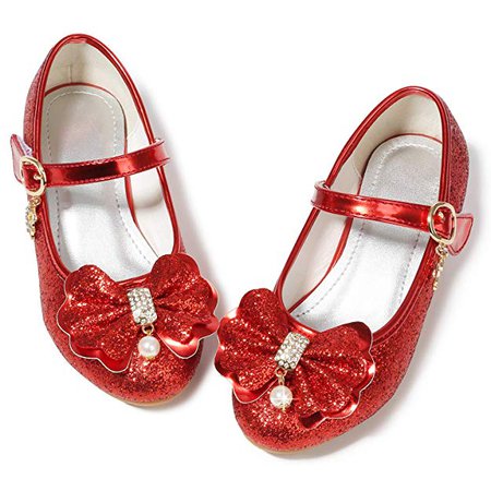 Amazon.com | Glitter Girls Princess Shoes Size 9 Cosplay Flower Toddler Girl High Heel Shoes Red 9 Girls Wedding Girl Party Dress Shoes 3 Yr Little Kids Girl Cute Sequin 03Red 25 | Flats
