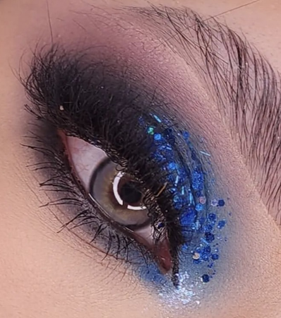blue shimmer eye makeup