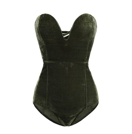 *clipped by @luci-her* Dark Forest Backless Lace Up Bodysuit Deep Cut Womens | RebelsMarket