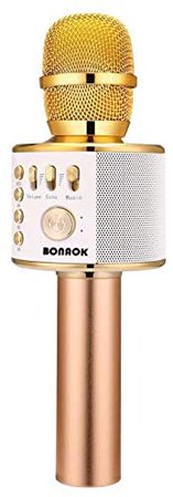 Amazon.com: BONAOK Bluetooth Karaoke Wireless Microphone,3-in-1 Portable Handheld Karaoke Mic Speaker Machine Christmas Birthday Home Party for Android/iPhone/PC or All Smartphone Q37: Musical Instruments
