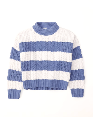 Blue and White Girls Sweater